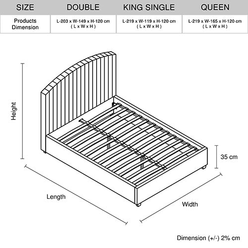 Camelia King Single Size Bed Frame Pink Velvet Upholstery High Headboard