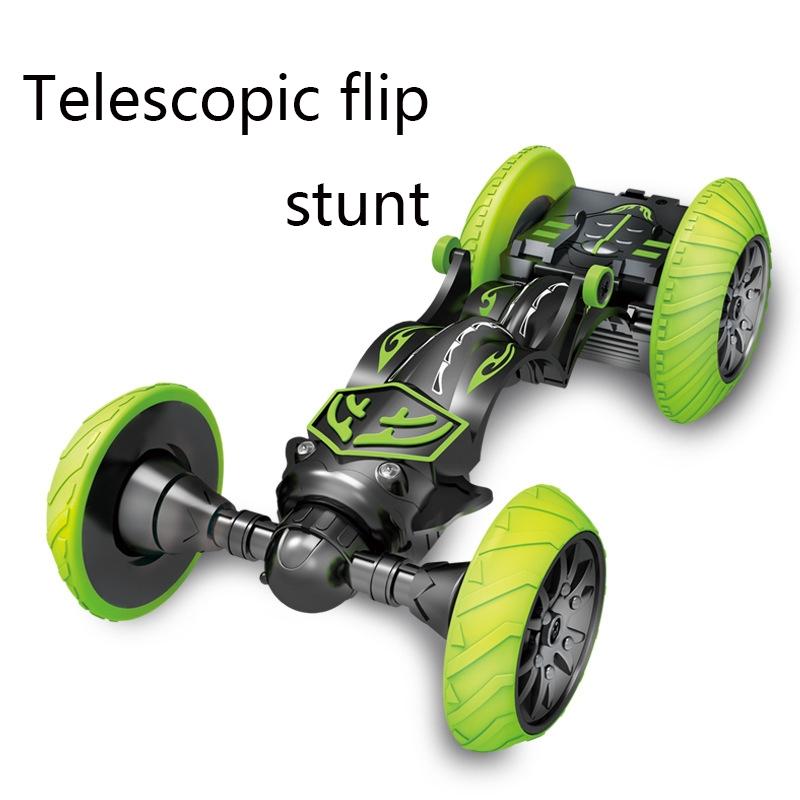 360-degree Rotating Remote Control Car with Telescopic Tipping Bucket for Fancy Drifting and Climbing - Black / Green