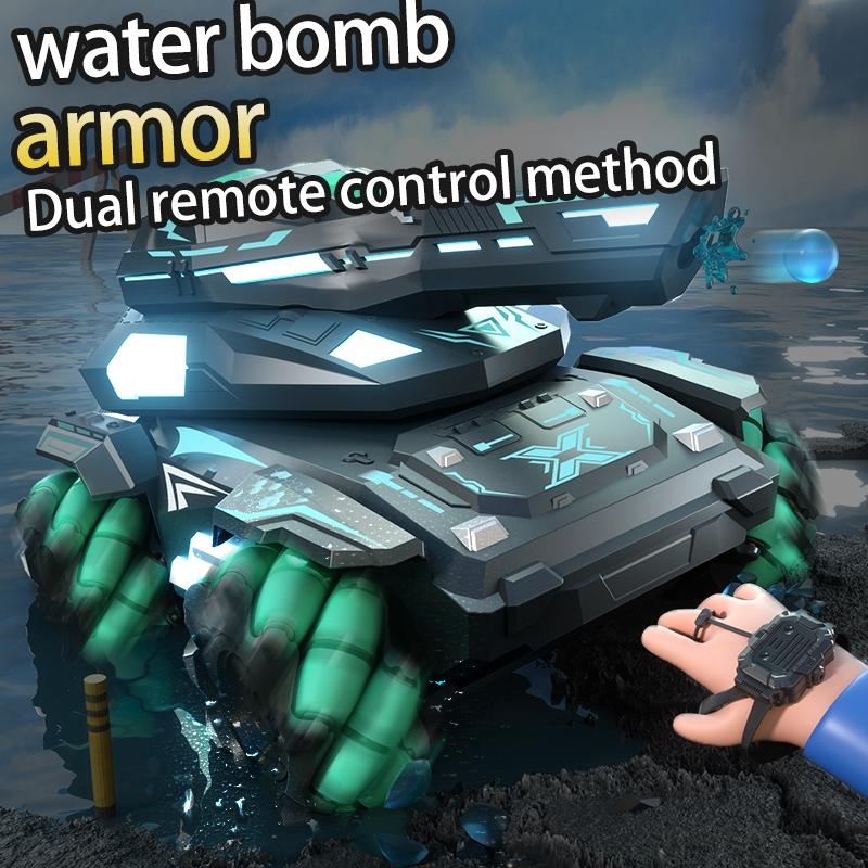 Stunt Water Bomb Battle Armor Rc Car - 2.4g Dual Control - Blue - Single Control