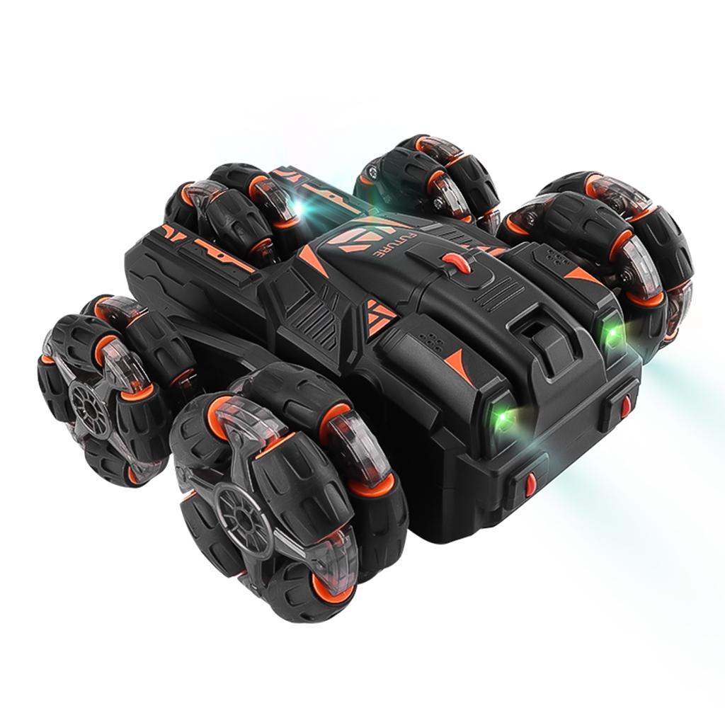 360-degree Swing Arm Rc Stunt Car - 2.4g Single Control 5 Wheels - Black