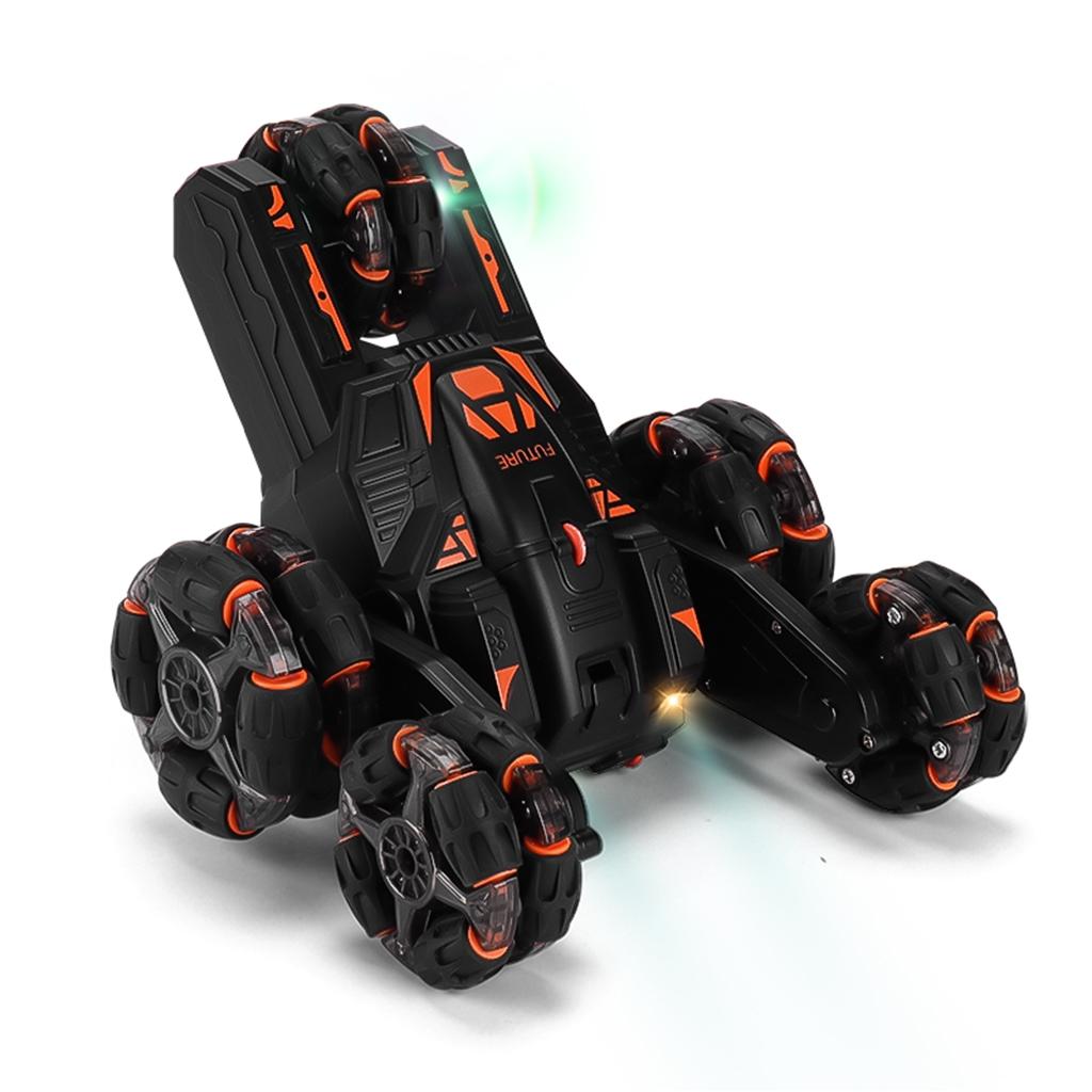 360-degree Swing Arm Rc Stunt Car - 2.4g Single Control 5 Wheels - Black