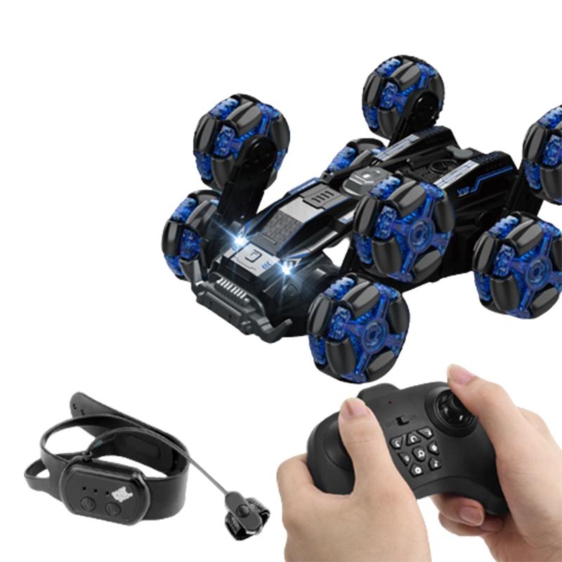 Stunt Drift Remote Control Car - Dual Control Eight Wheels - Green