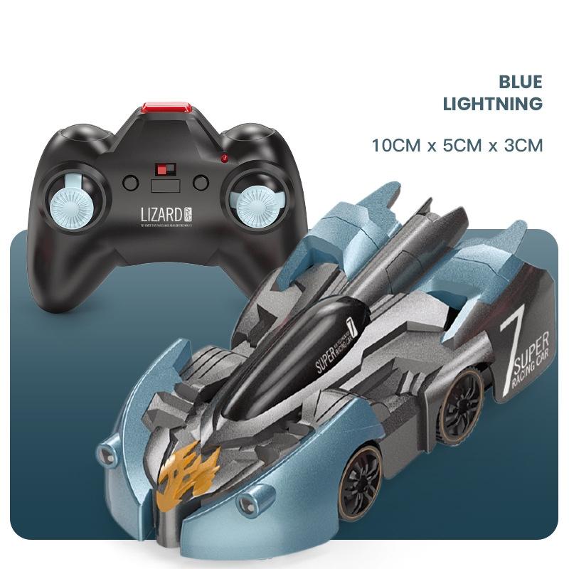 Electric Remote Control Wall Climbing Car for Kids - Mini Toy - Blue Lightning Handle Rc Edition
