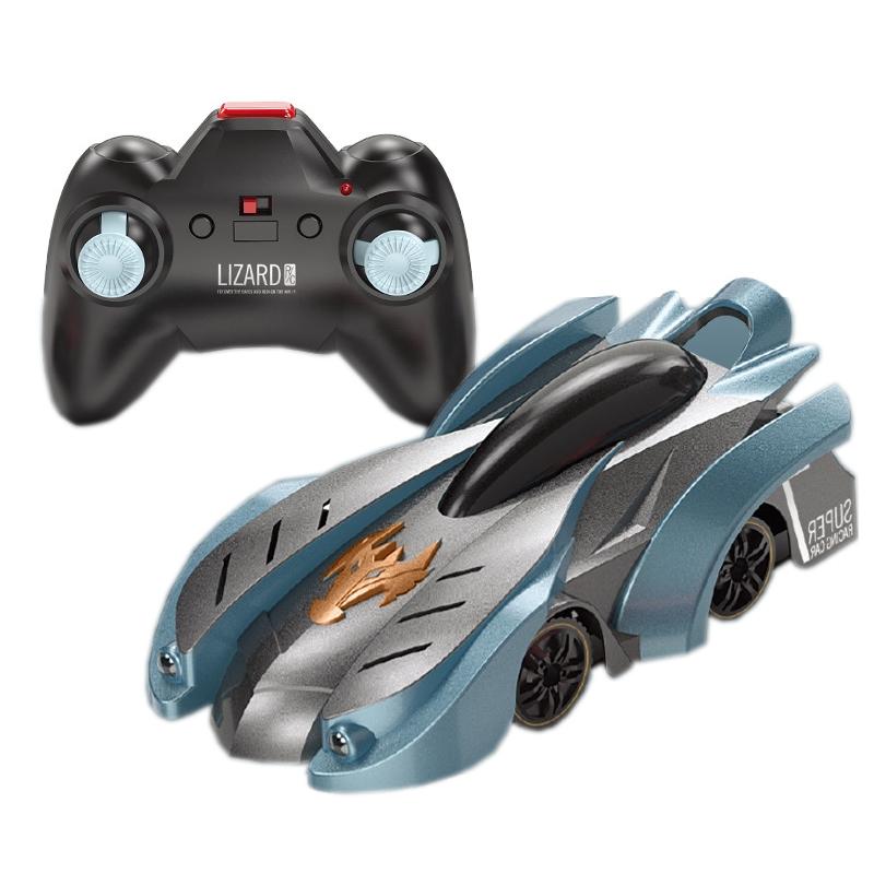 Electric Remote Control Wall Climbing Car for Kids - Mini Toy - Blue Lightning Handle Rc Edition