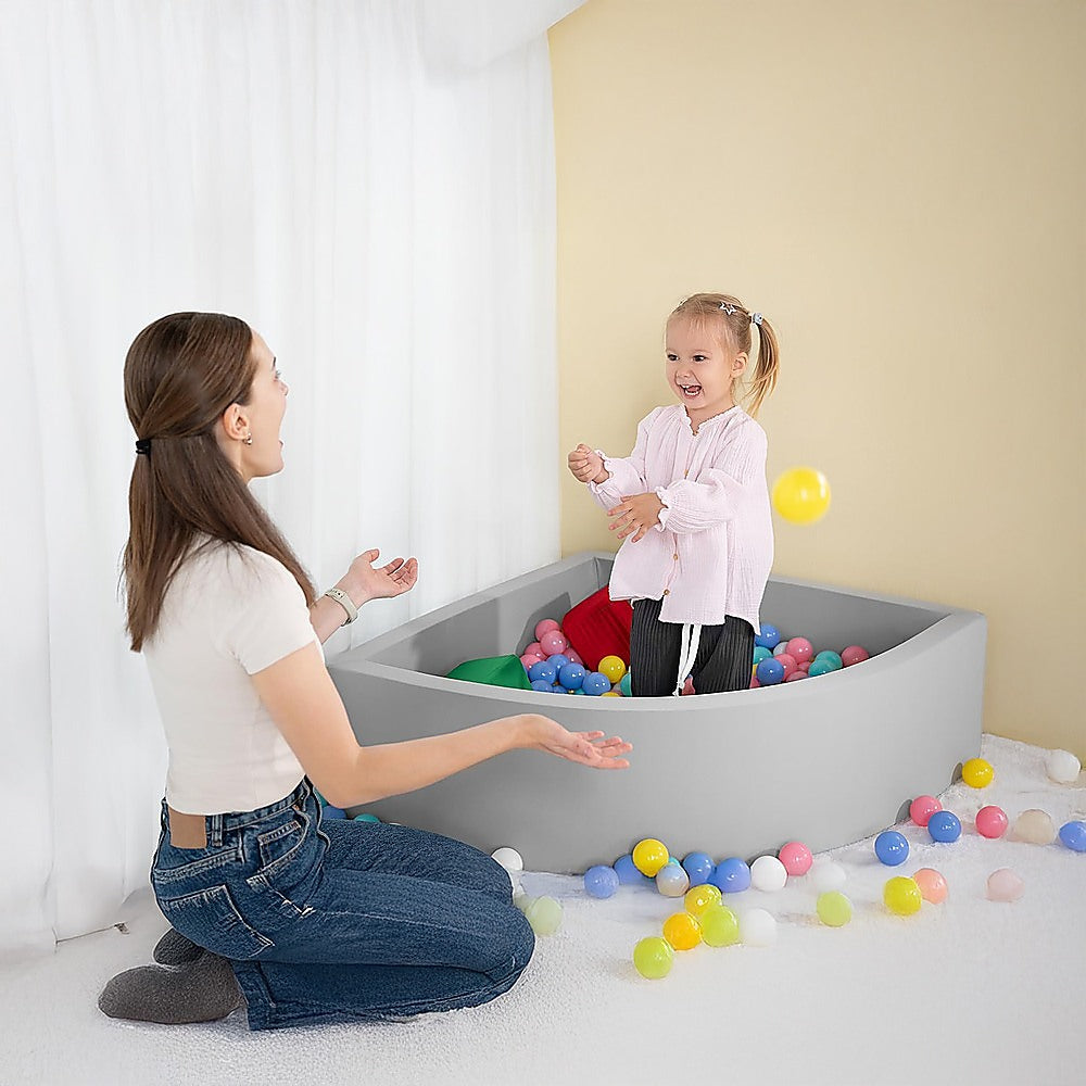 Corner Ball Pit Playpen Enclosure Grey