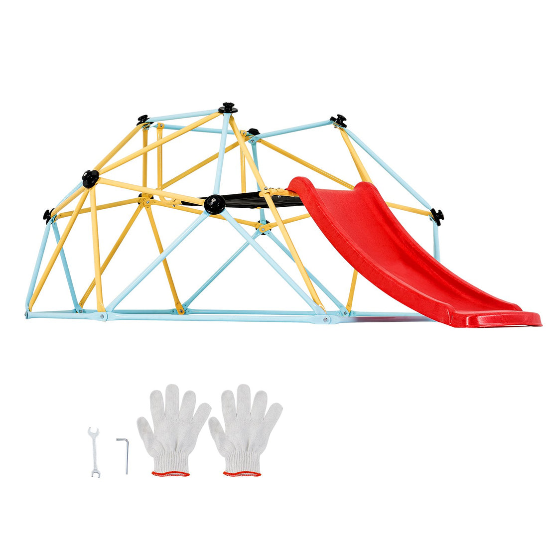 VEVOR Climbing Dome, 8FT Geometric Dome Climber with Slide, Outdoor and Indoor Play Equipment