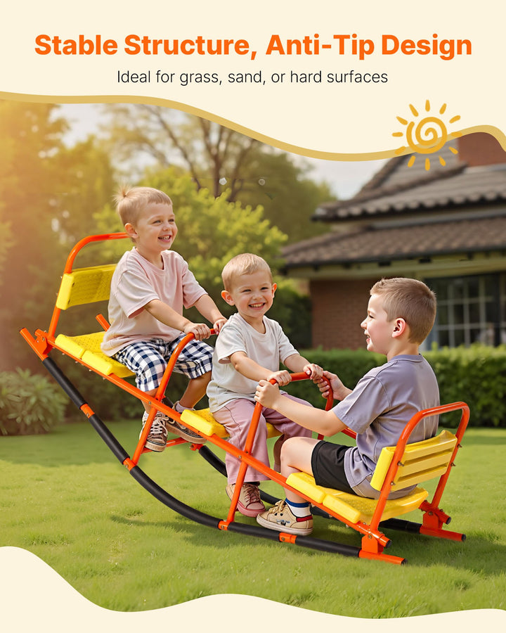 VEVOR Kids Seesaw 90 kg Capacity Metal Rocking Teeter Totter with Handles