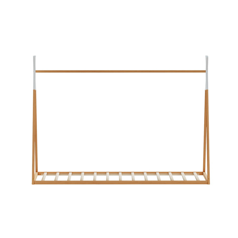 Artiss Teepee Wooden Kids Single Bed Frame Oak ENID